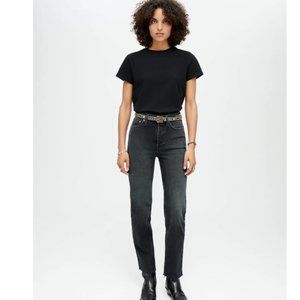 RE/DONE High Rise Stovepipe, Size 32, Washed Black